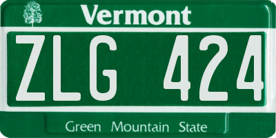 VT license plate ZLG424