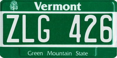 VT license plate ZLG426
