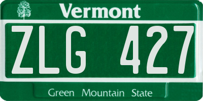 VT license plate ZLG427