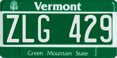 VT license plate ZLG429