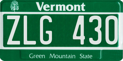 VT license plate ZLG430