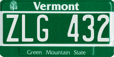 VT license plate ZLG432