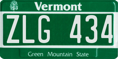 VT license plate ZLG434