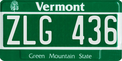 VT license plate ZLG436