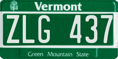 VT license plate ZLG437