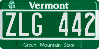 VT license plate ZLG442