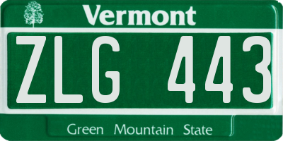 VT license plate ZLG443