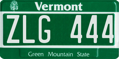 VT license plate ZLG444