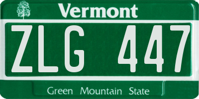 VT license plate ZLG447