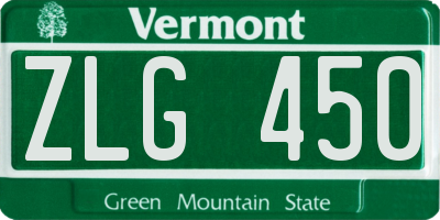 VT license plate ZLG450
