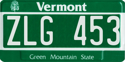 VT license plate ZLG453