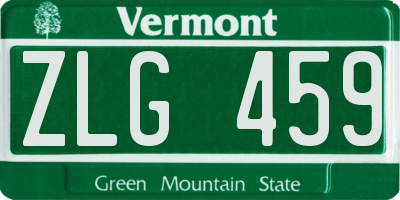VT license plate ZLG459