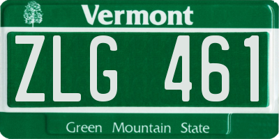 VT license plate ZLG461