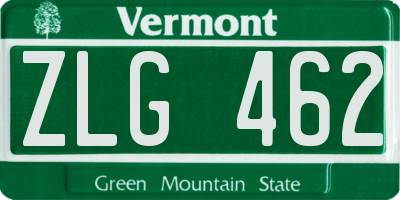VT license plate ZLG462