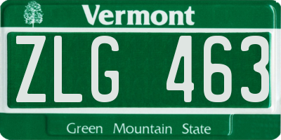 VT license plate ZLG463