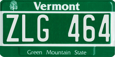 VT license plate ZLG464