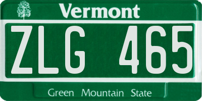 VT license plate ZLG465