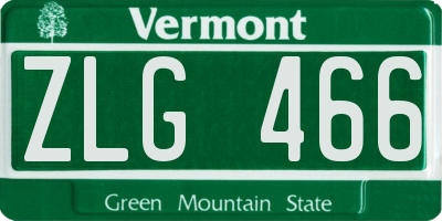 VT license plate ZLG466