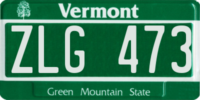 VT license plate ZLG473
