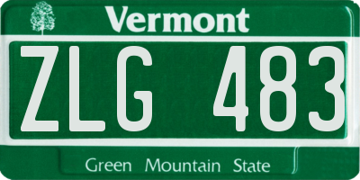 VT license plate ZLG483