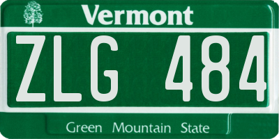 VT license plate ZLG484