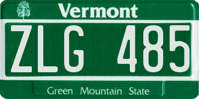 VT license plate ZLG485