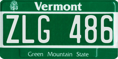 VT license plate ZLG486