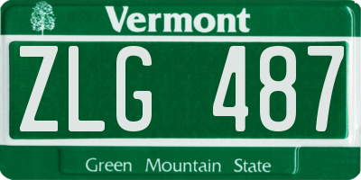 VT license plate ZLG487