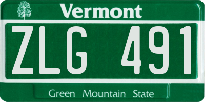 VT license plate ZLG491
