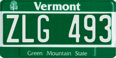 VT license plate ZLG493