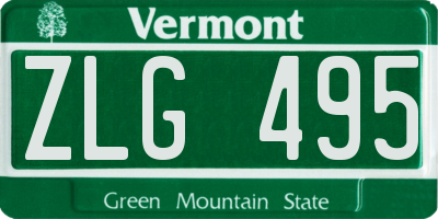 VT license plate ZLG495
