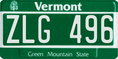 VT license plate ZLG496