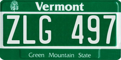 VT license plate ZLG497