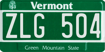 VT license plate ZLG504