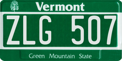 VT license plate ZLG507