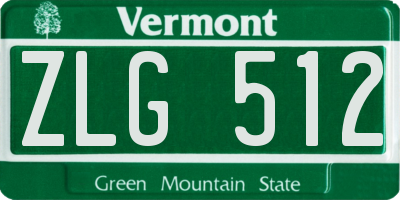 VT license plate ZLG512