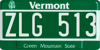VT license plate ZLG513