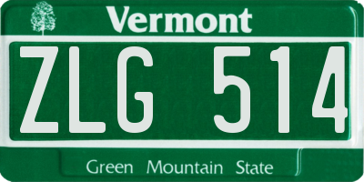 VT license plate ZLG514
