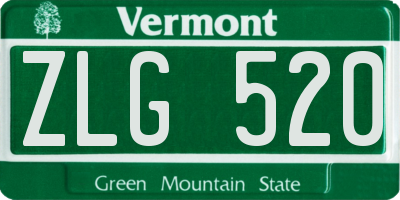 VT license plate ZLG520