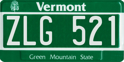 VT license plate ZLG521