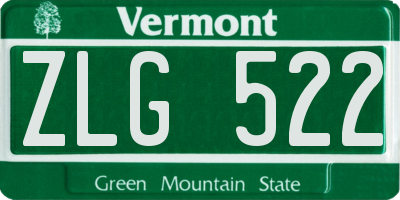 VT license plate ZLG522
