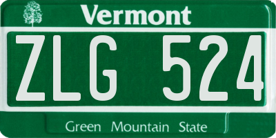 VT license plate ZLG524