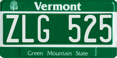 VT license plate ZLG525