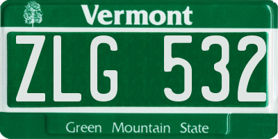 VT license plate ZLG532