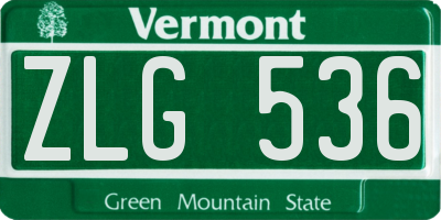 VT license plate ZLG536