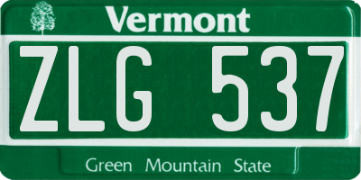 VT license plate ZLG537