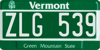 VT license plate ZLG539