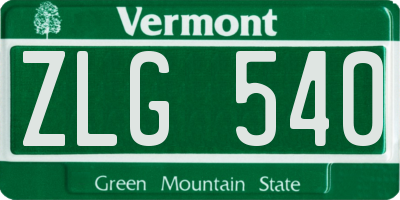 VT license plate ZLG540