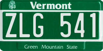 VT license plate ZLG541