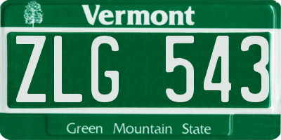 VT license plate ZLG543